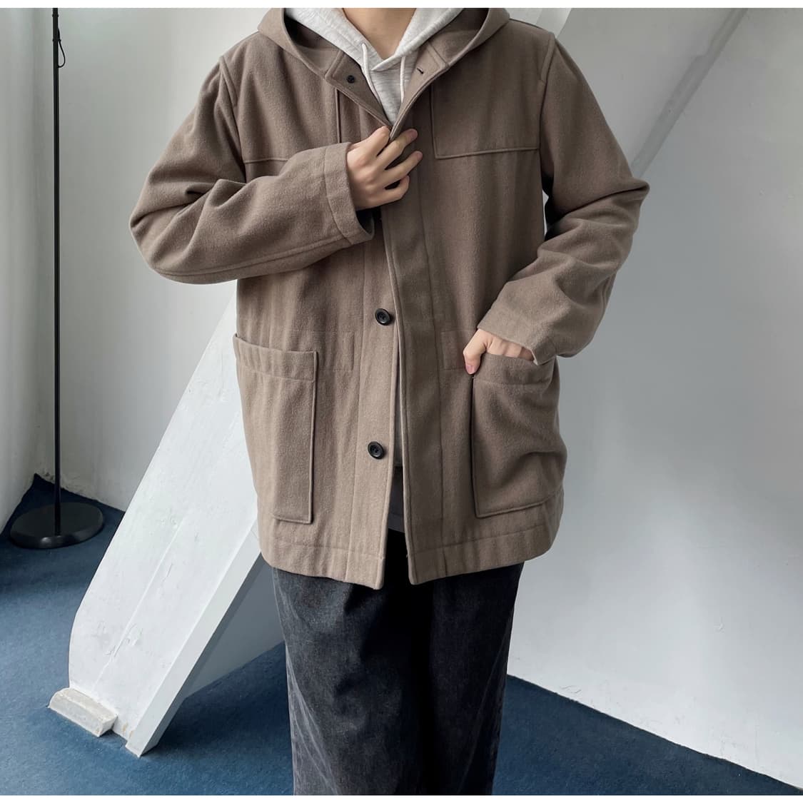 Cropped melton duffle hoodcoat 상품이미지6