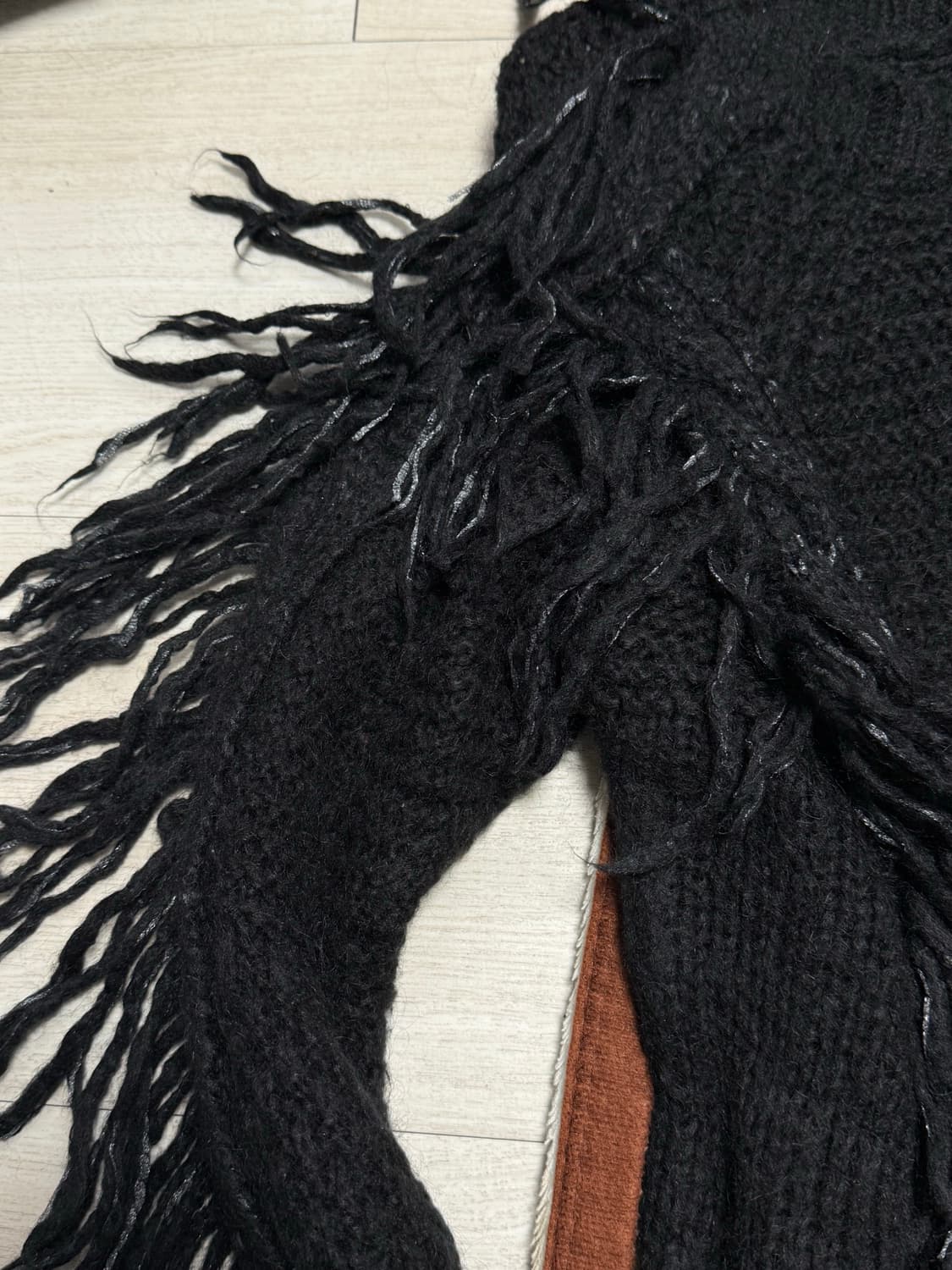 디젤 그런지 사선 테슬 니트 원피스 상품이미지2