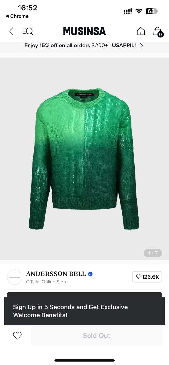 Andersson Bell Mohair Crewneck Sweater 상품이미지1