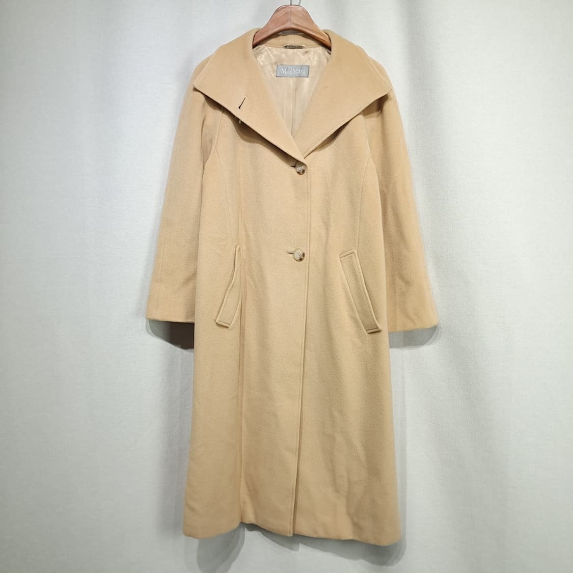 CL285 XL 막스마라 90s 이태리판 울 와이드라펠 카멜베이지 코트 상품이미지1
