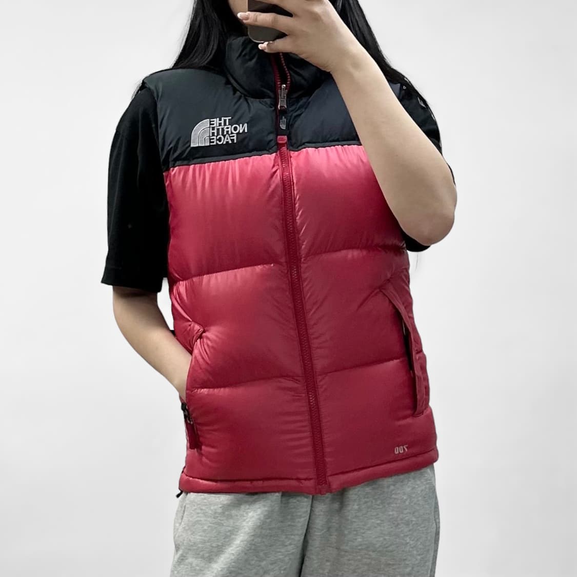 노스페이스 og 눕시 700 패딩 조끼 레드 상품이미지1
