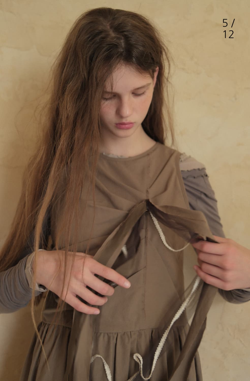 플레따 Ribbon Sleeveless Dress 모카 상품이미지3