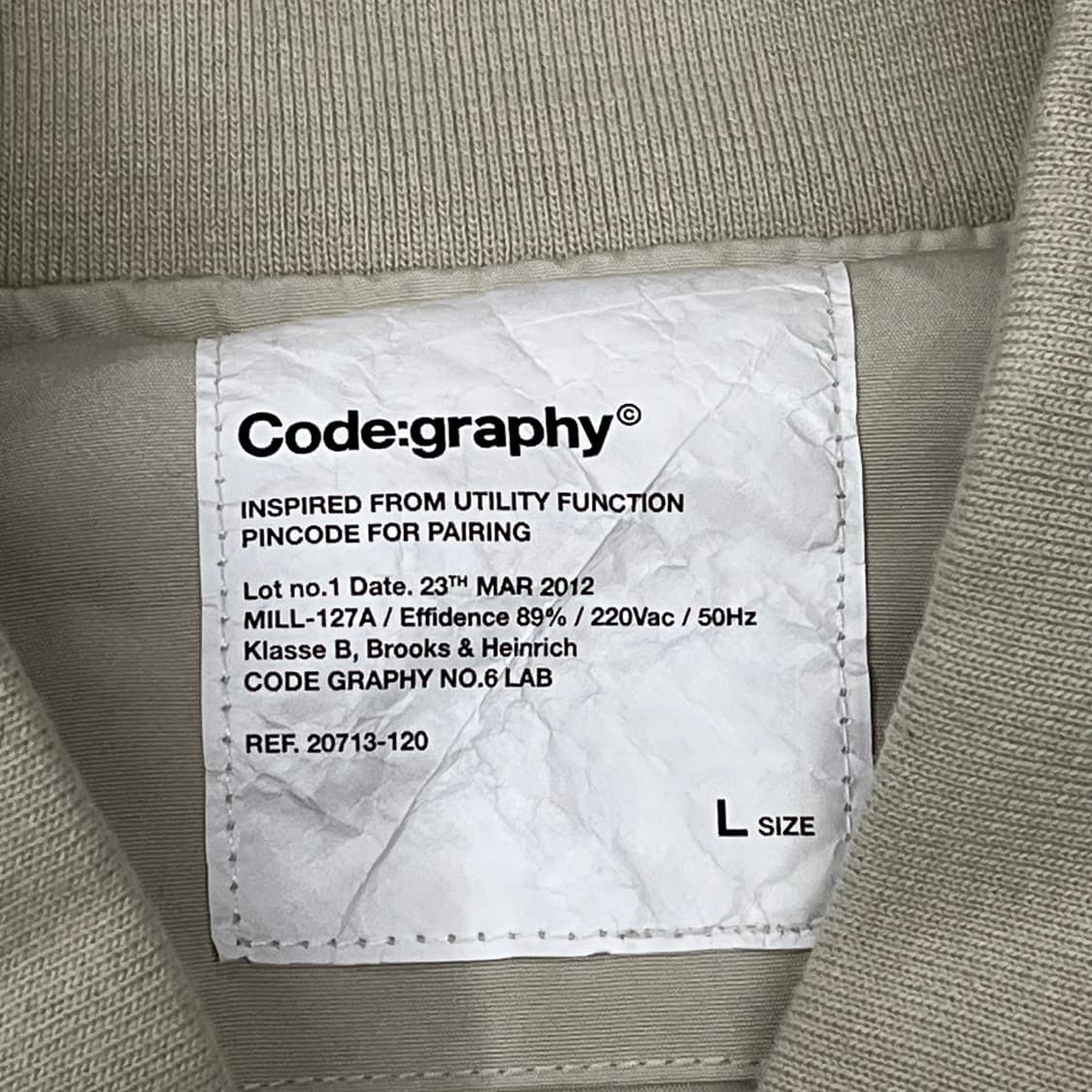 [정품/L] 코드그라피 봄버 자켓 아이보리 b17 상품이미지5