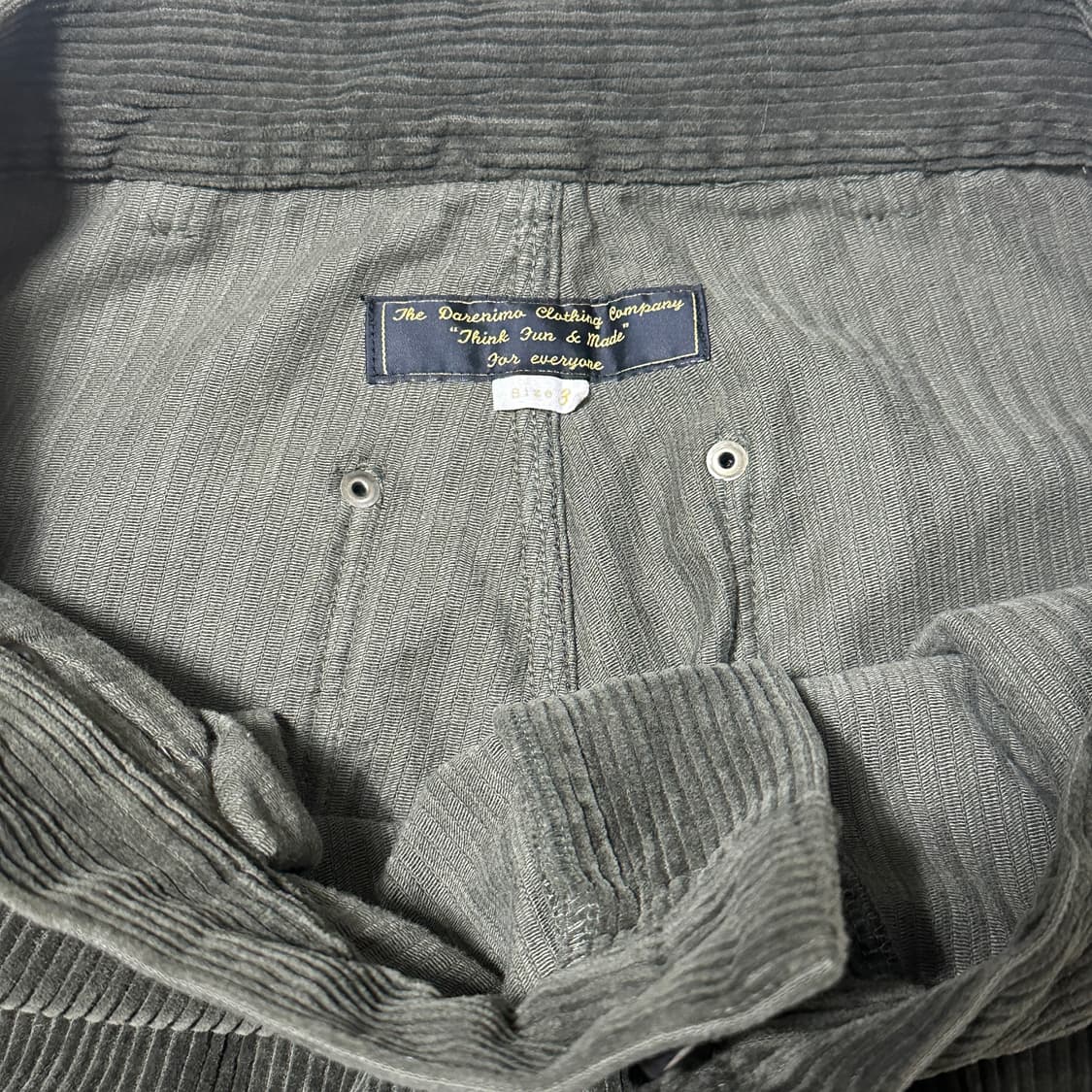 3(30-32) 다레니모 더블니 코듀로이 카펜터 팬츠 올리브 상품이미지3