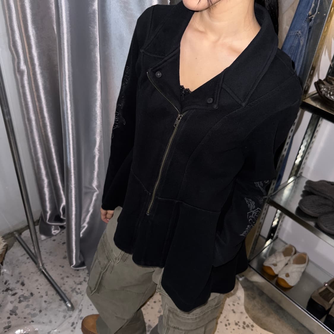 00s 빈티지 할리 데이비슨 로즈 지퍼 자켓 상품이미지9