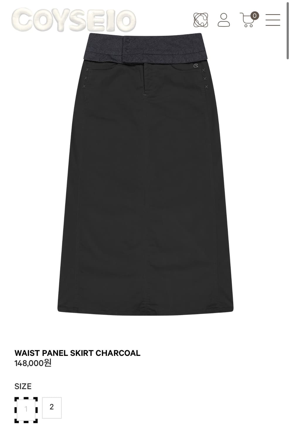 코이세이오 WAIST PANEL SKIRT CHARCOAL 상품이미지1