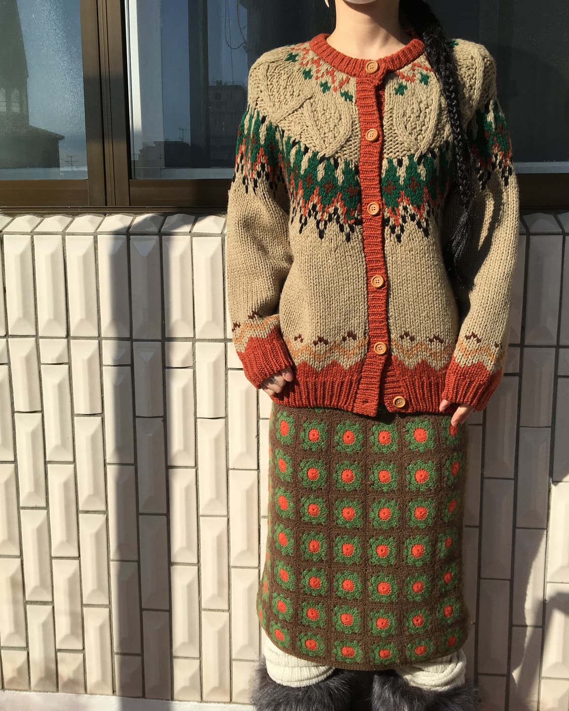 Nordic pattern knit cardigan 상품이미지1