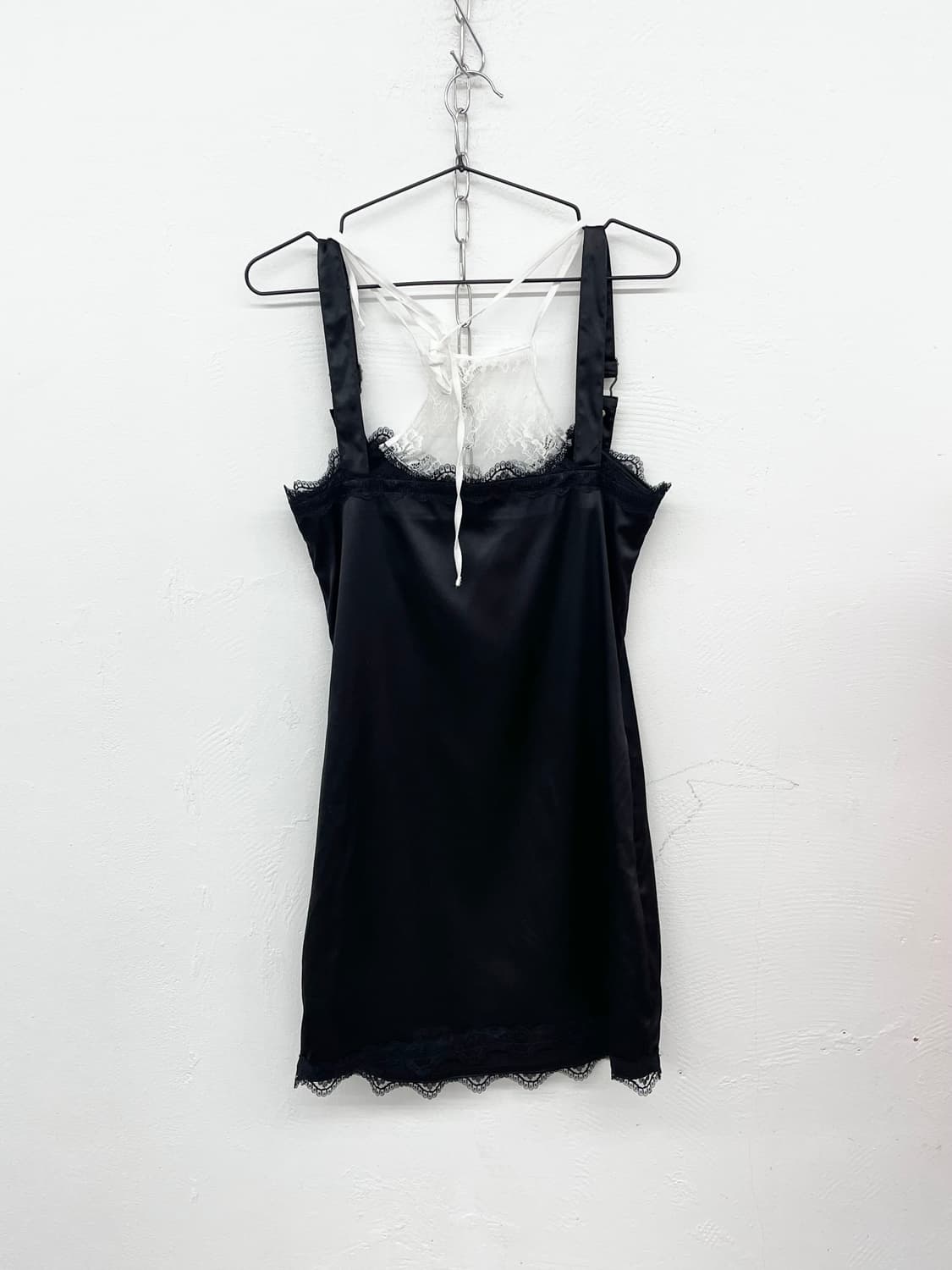 블랙 새틴 레이스 버클 슬립 상품이미지6