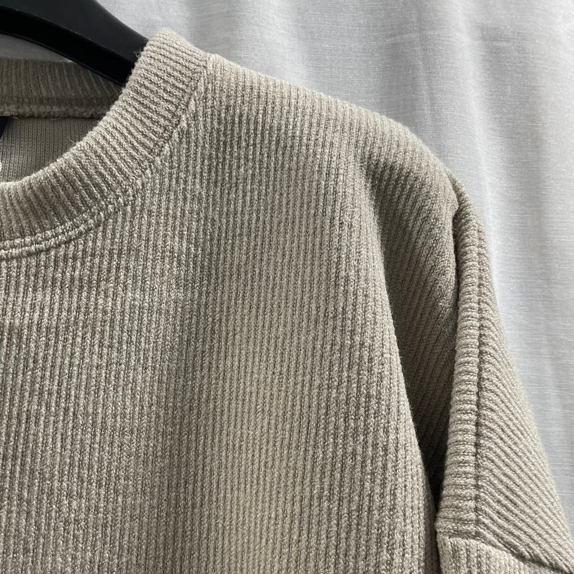 어반/ 플랙스 골지 오버핏 라운드 니트 베이지/ 3 상품이미지3