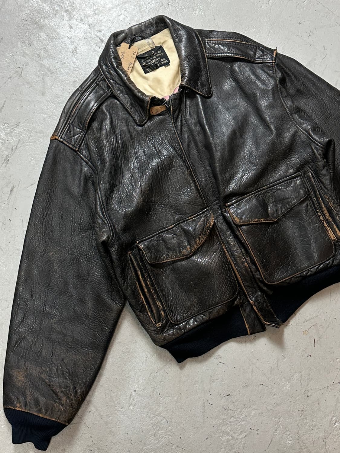 80's OG 빈티지 아비렉스 A2 레더 자켓 레더 봄버 상품이미지5
