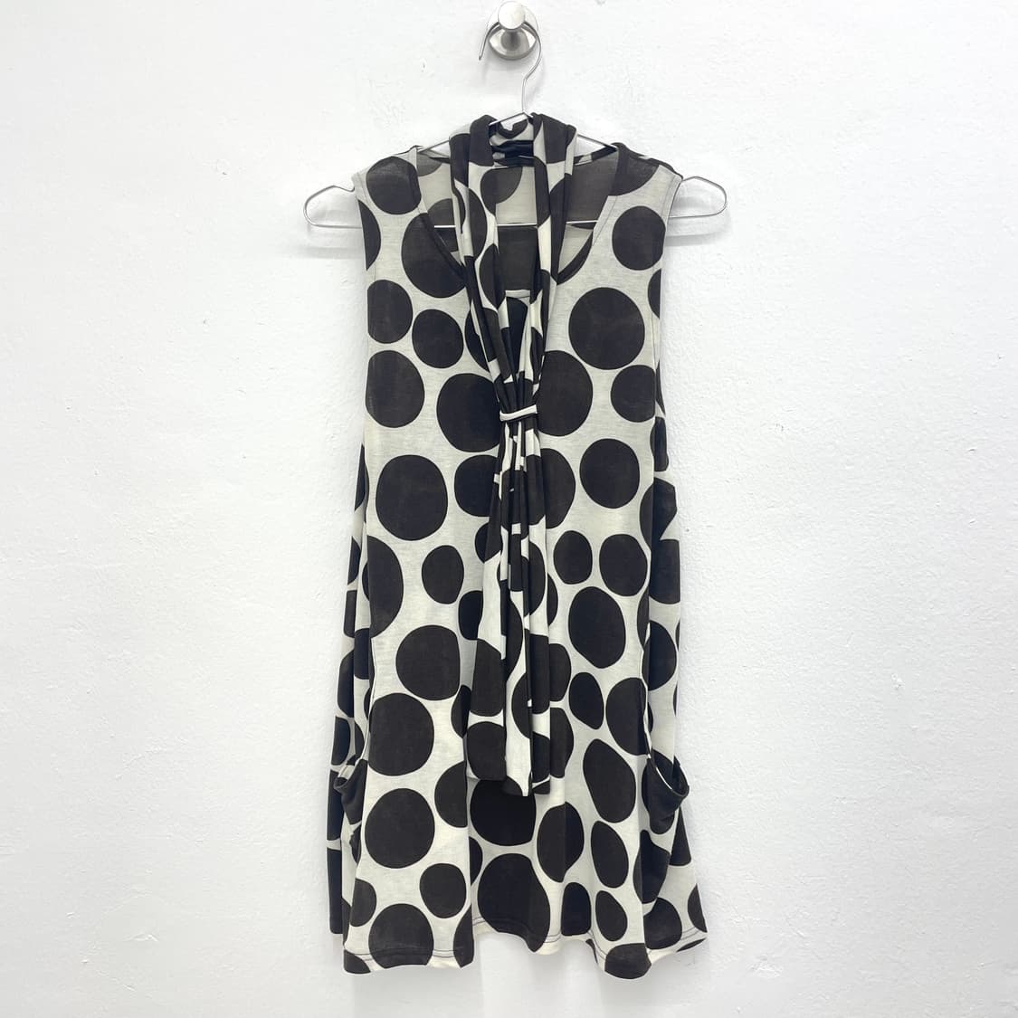 ivory dark brown polka dot mini dress 상품이미지1