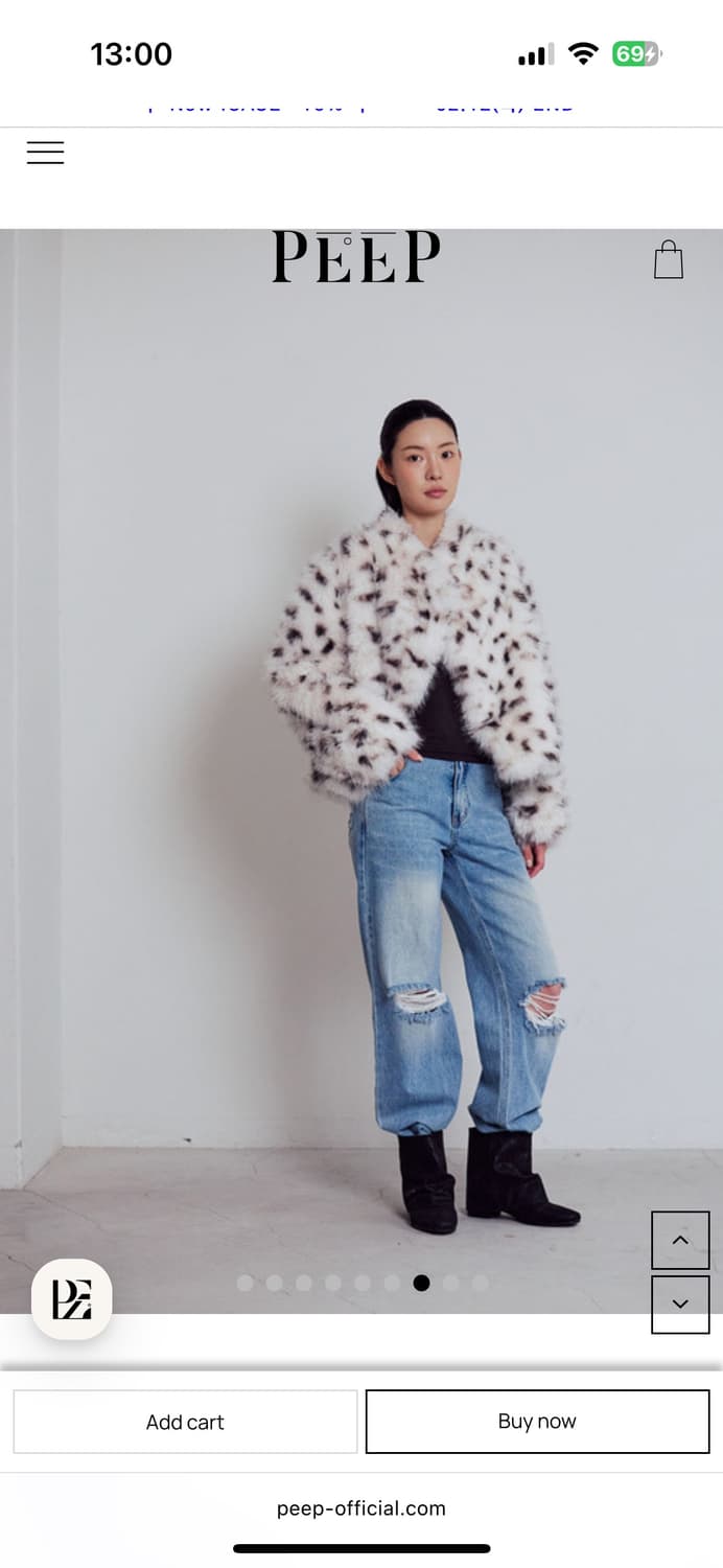 PEEP 달마시안 리버시블 폭스 퍼 봄버 패딩 자켓 mist gray 상품이미지3