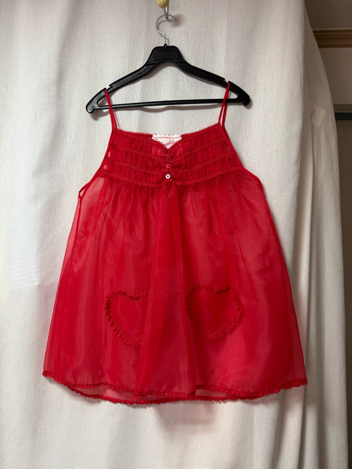 프레클 freckle 하트 포켓 미니 드레스 인 레드 상품이미지2