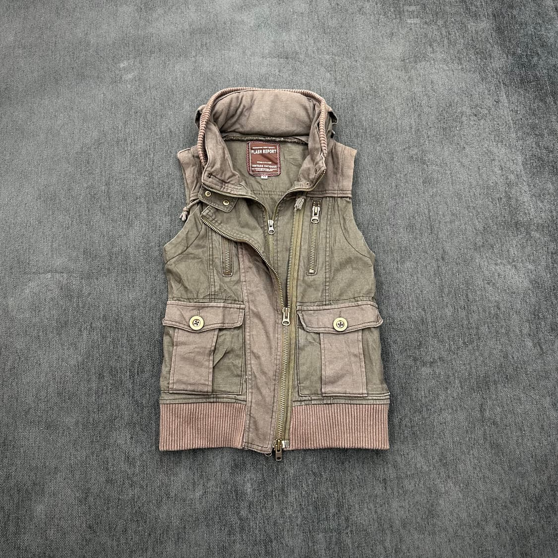 Bono khaki layerd zip vest“ 상품이미지5
