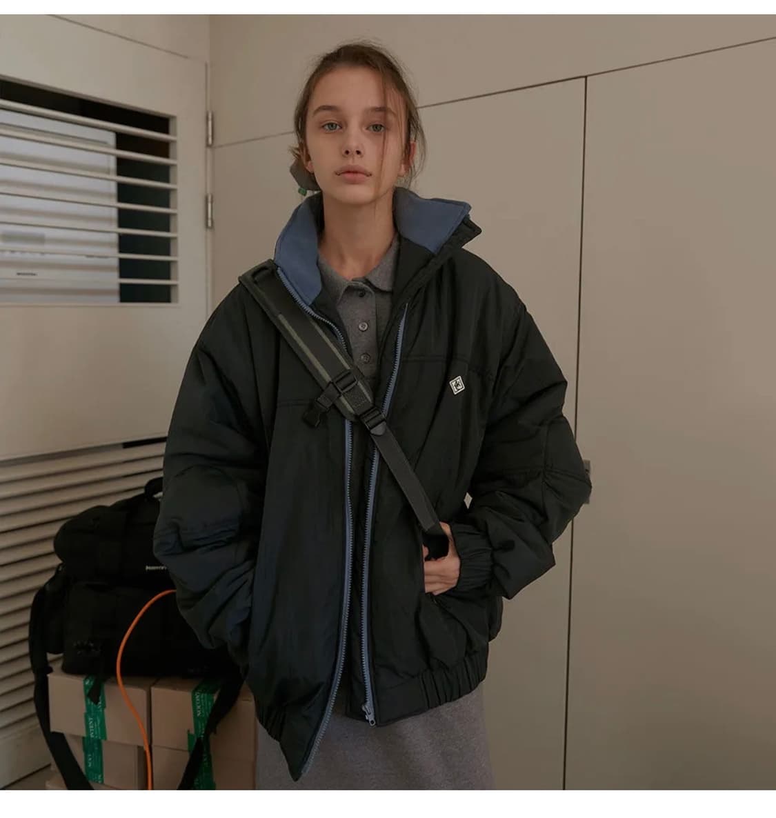 노컨텐츠 차콜 점퍼 상품이미지1