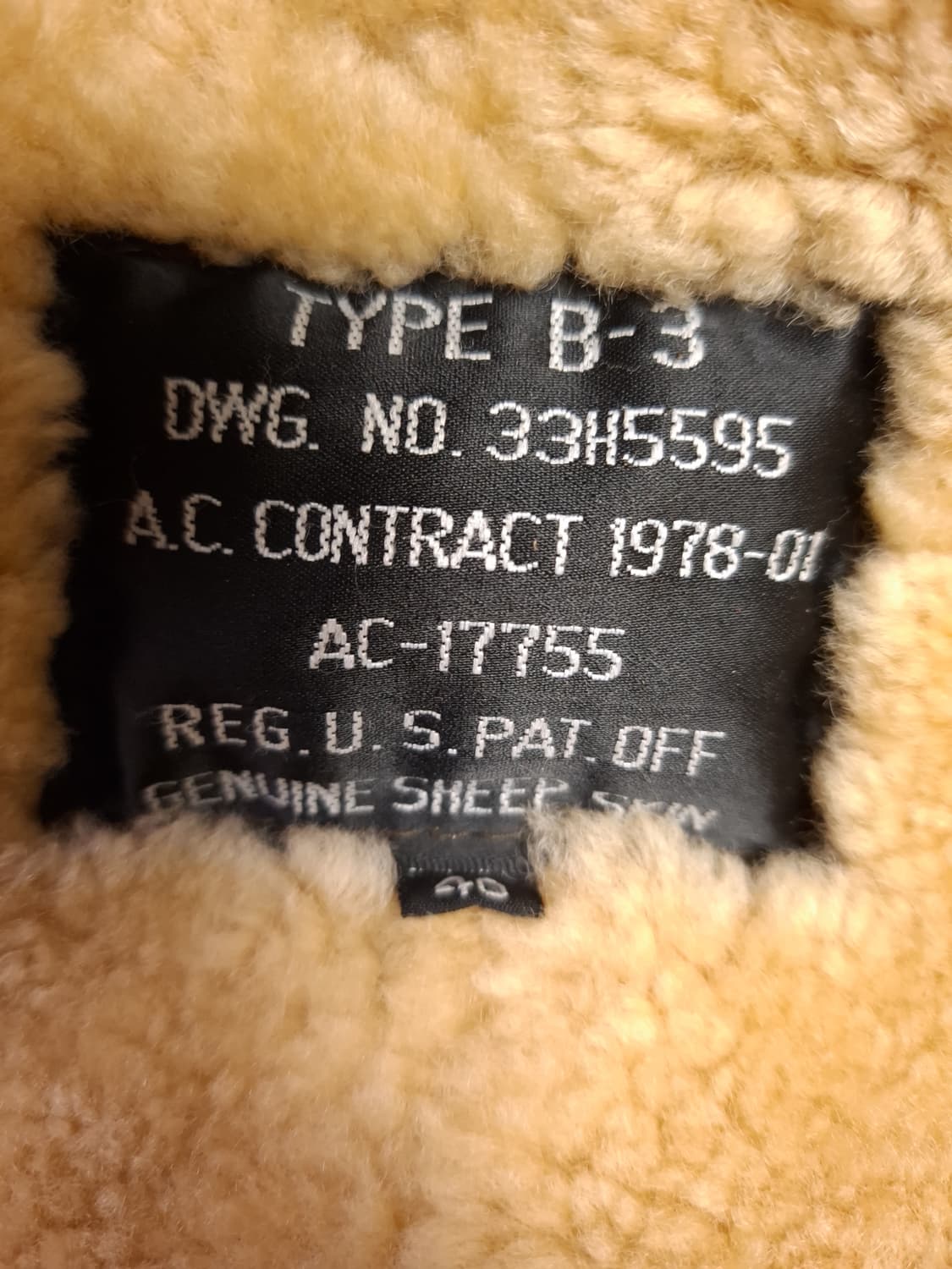 90's 미공군 B-3 TYPE 리얼레더 항공폭격기 무스탕 상품이미지3