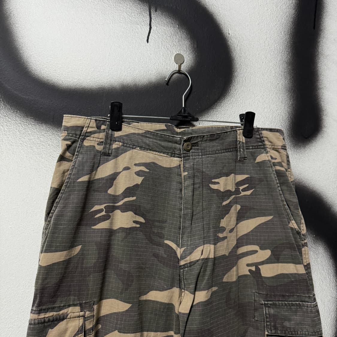 VTG 빈티지 빅사이즈 카모 플라주 멀티 포켓 립스탑 와이드 카고 팬츠 상품이미지3