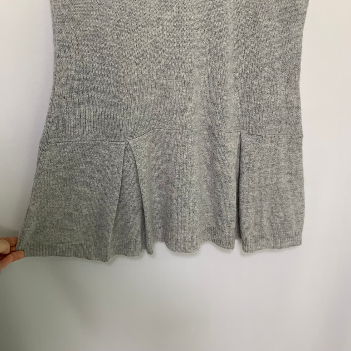 캐시미어 100 터틀넥 반팔 니트 플리츠 미니 원피스 레이어드 탑 상품이미지2