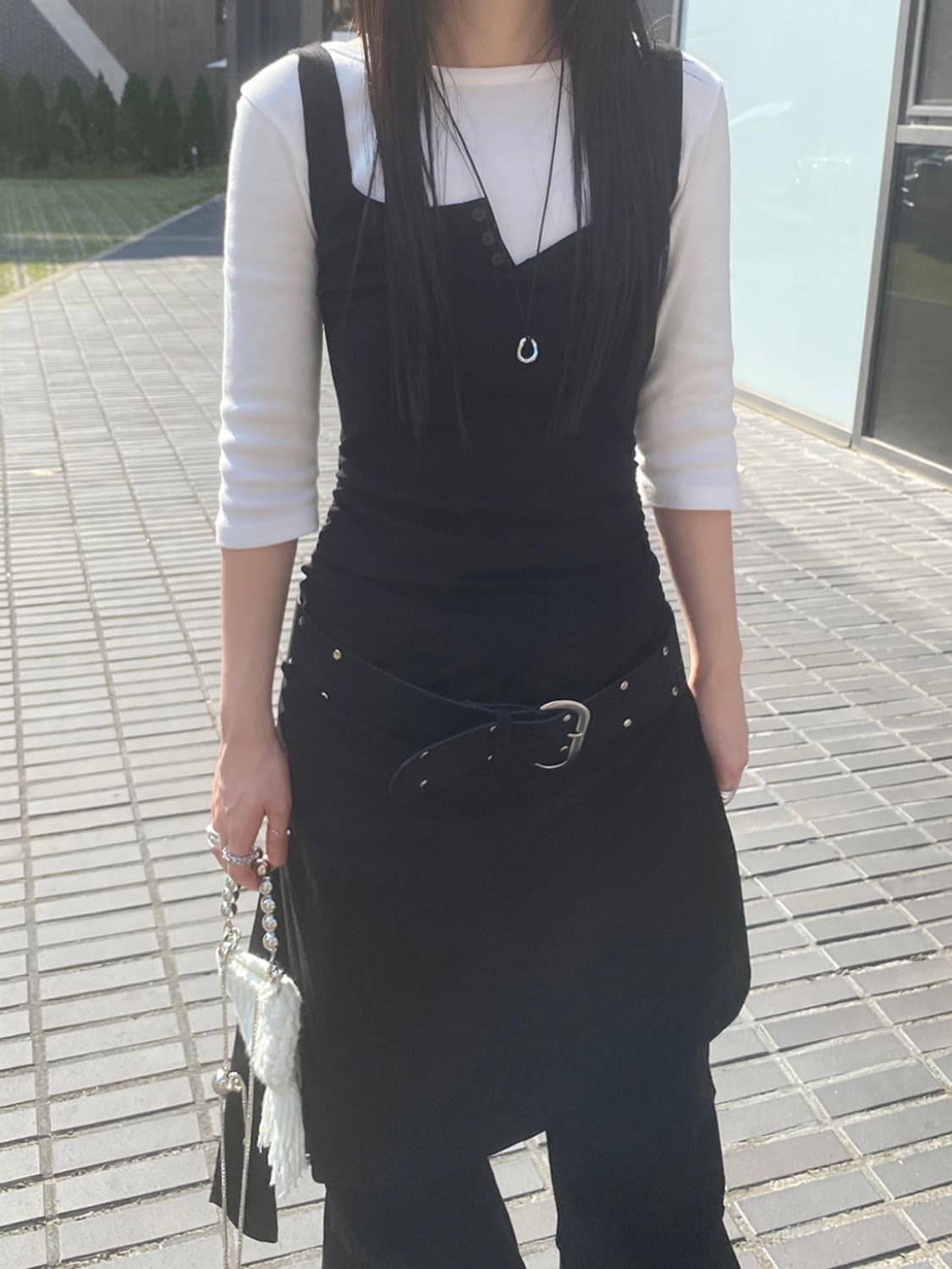 언발 셔링 원피스 상품이미지2