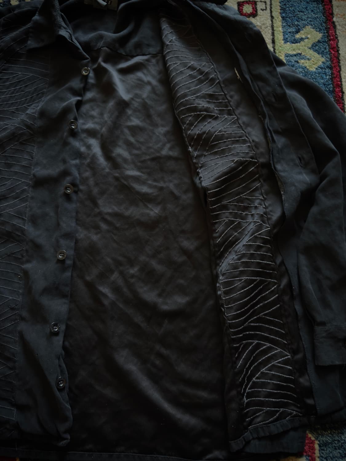 vtg Guayabera black Shirt 상품이미지5
