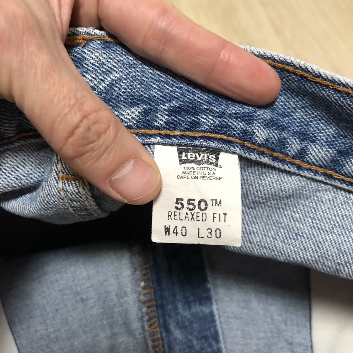 (36) 90's 리바이스 미국제 550 릴렉스드핏 연청 데님 상품이미지5