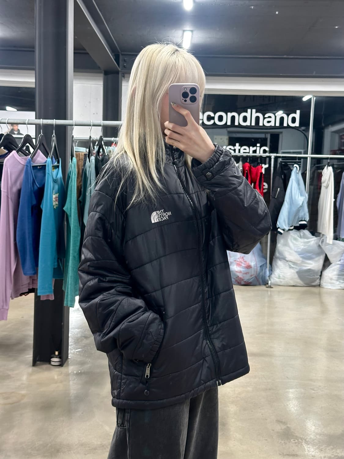 노스페이스 블랙 퀄팅 패디드 자켓  상품이미지1