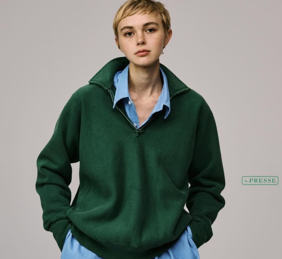 아프레쎄 빈티지 하프집업 그린3 -> 블랙3 교환 상품이미지1