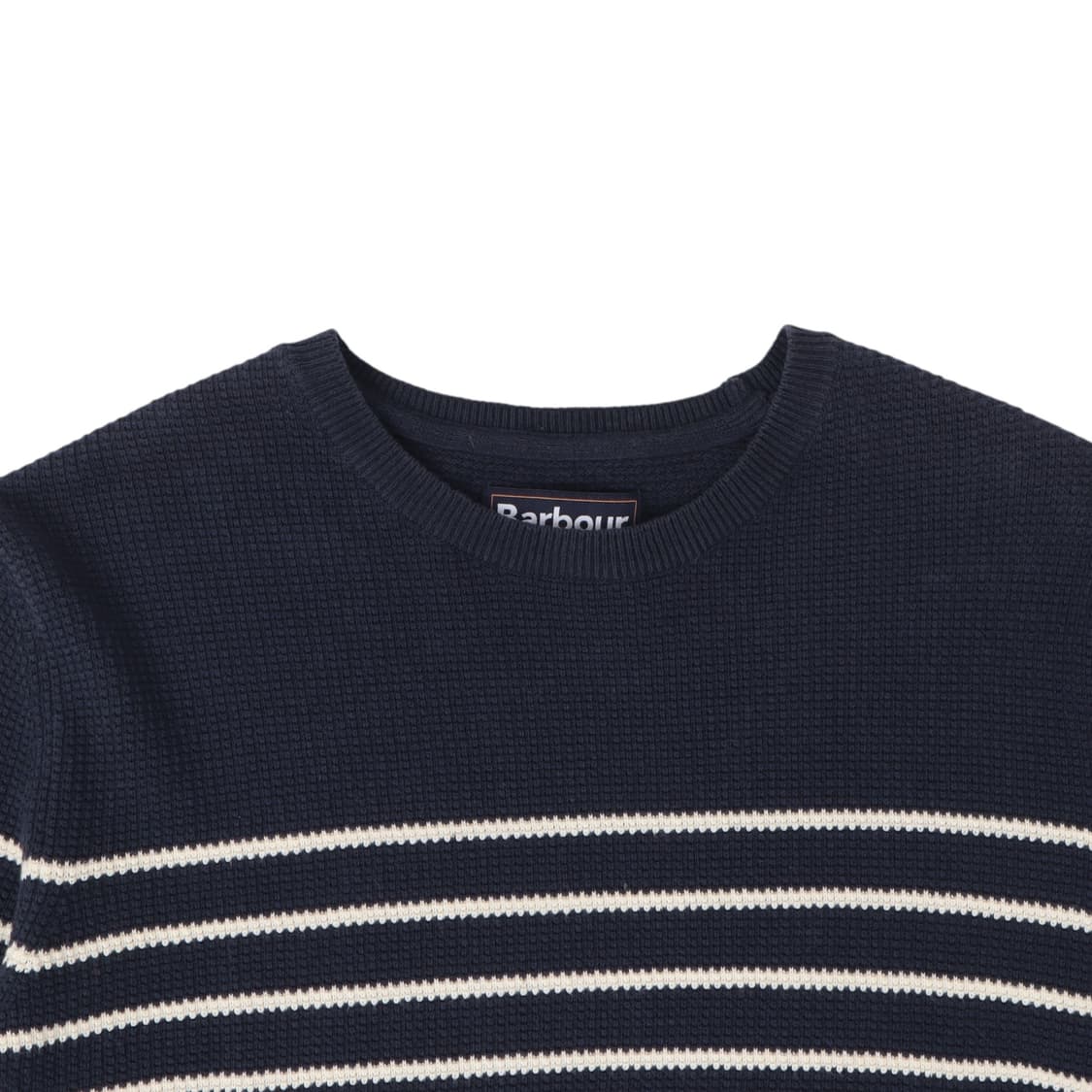 바버 네이비 코튼 린넨 스트라이프 와플 니트 상품이미지2