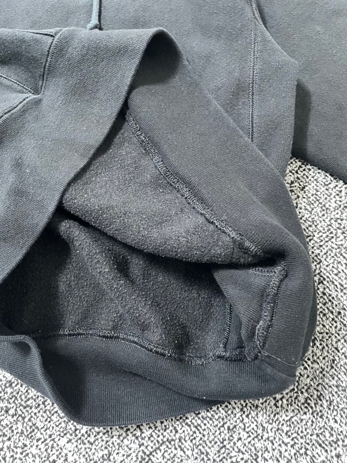 빈티지9. 챔피온 리버스위브 아플리케 빅로고 후드티셔츠 블랙 스웻셔츠 상품이미지4