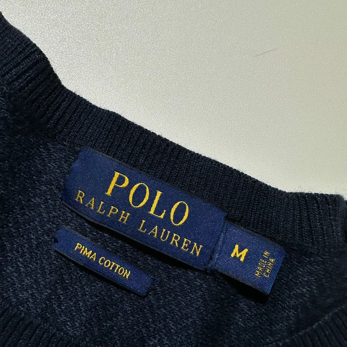 폴로 랄프로렌 피마코튼 헤링본 라운드 니트 상품이미지4