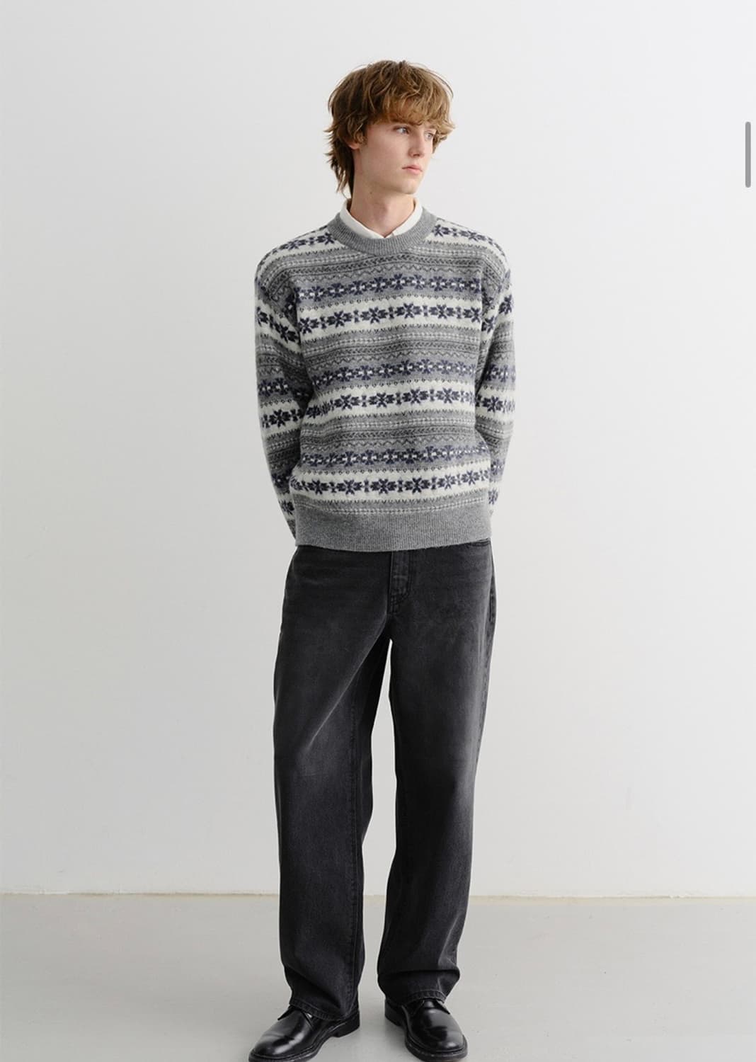 던스트 25fw 페어아일 니트 그레이 상품이미지4