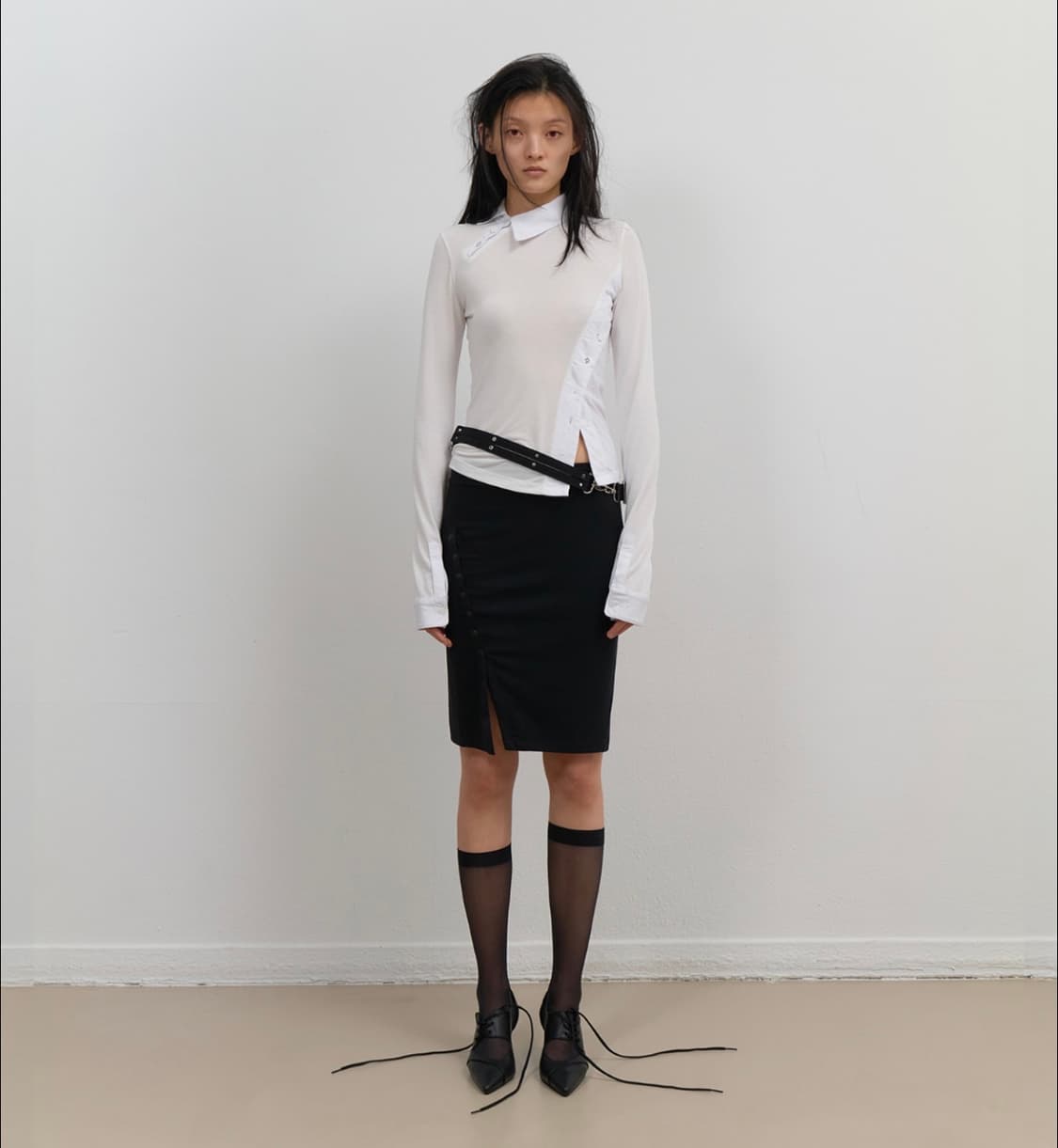 오호스 Starcut Jersey Collar Tee /Off White 상품이미지3