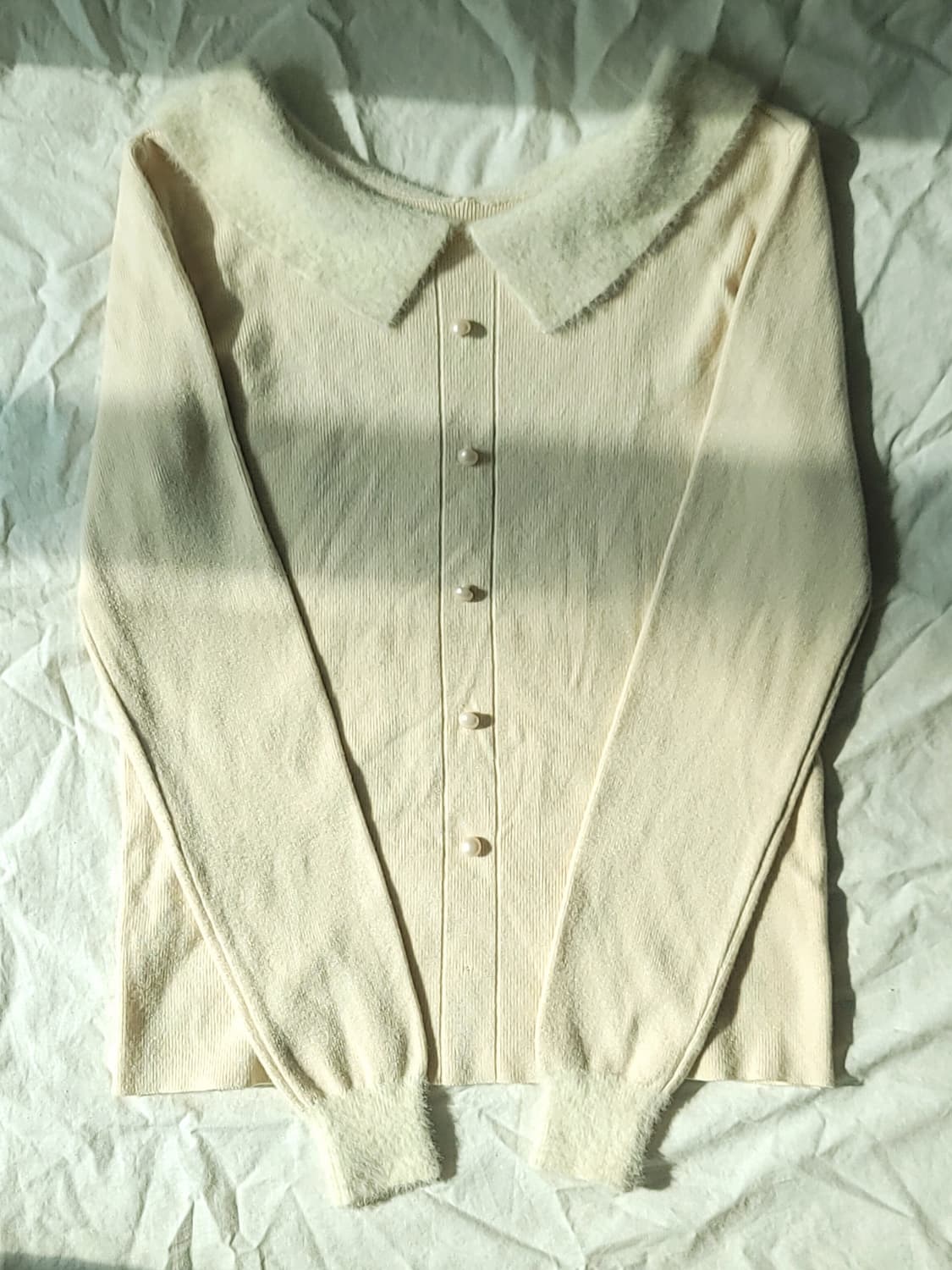 로맨틱 갸루 로걀 퍼 카라 빈티지 니트 상품이미지3