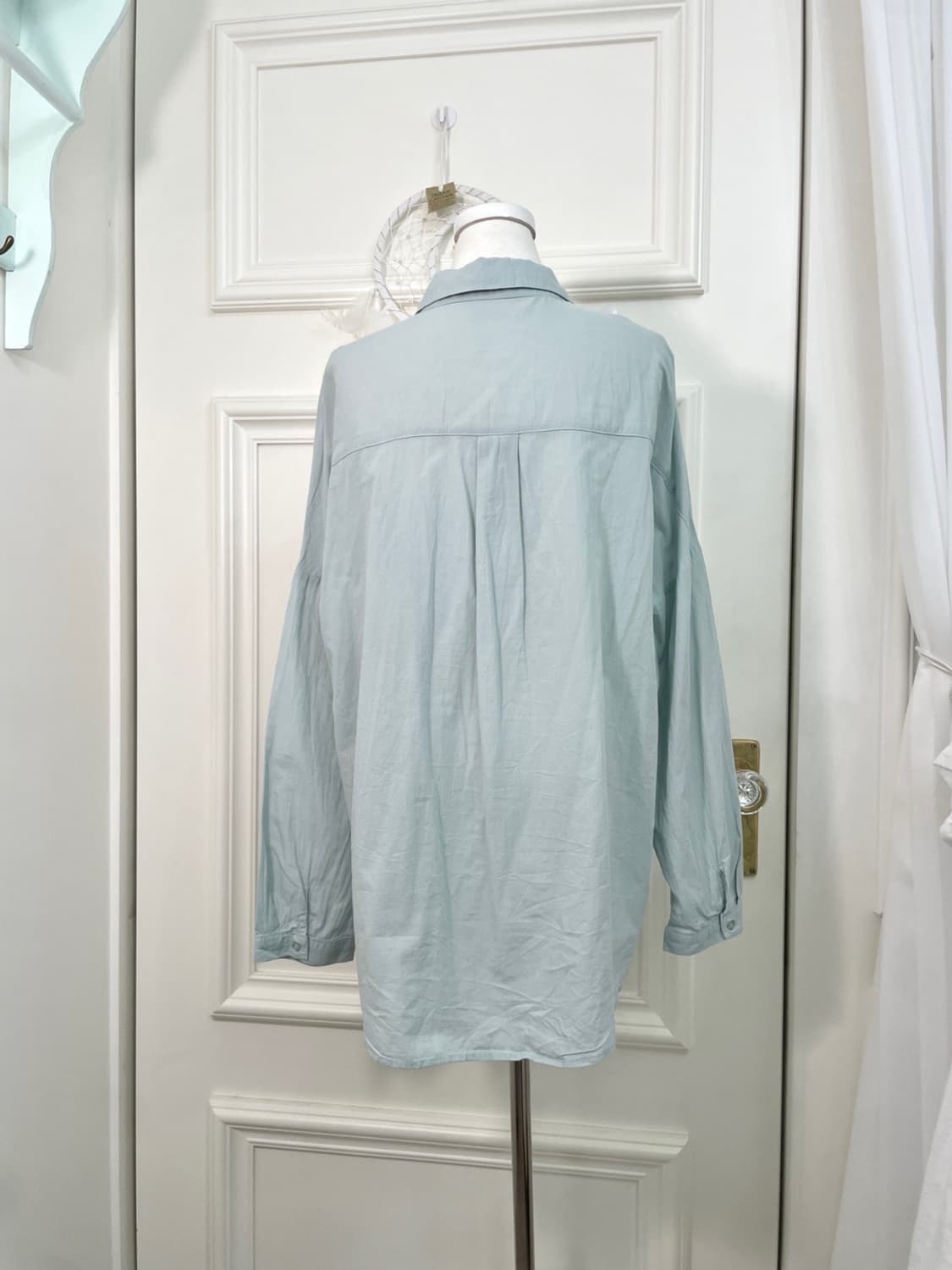 mute mint cotton loose shirt(size-L) 상품이미지3