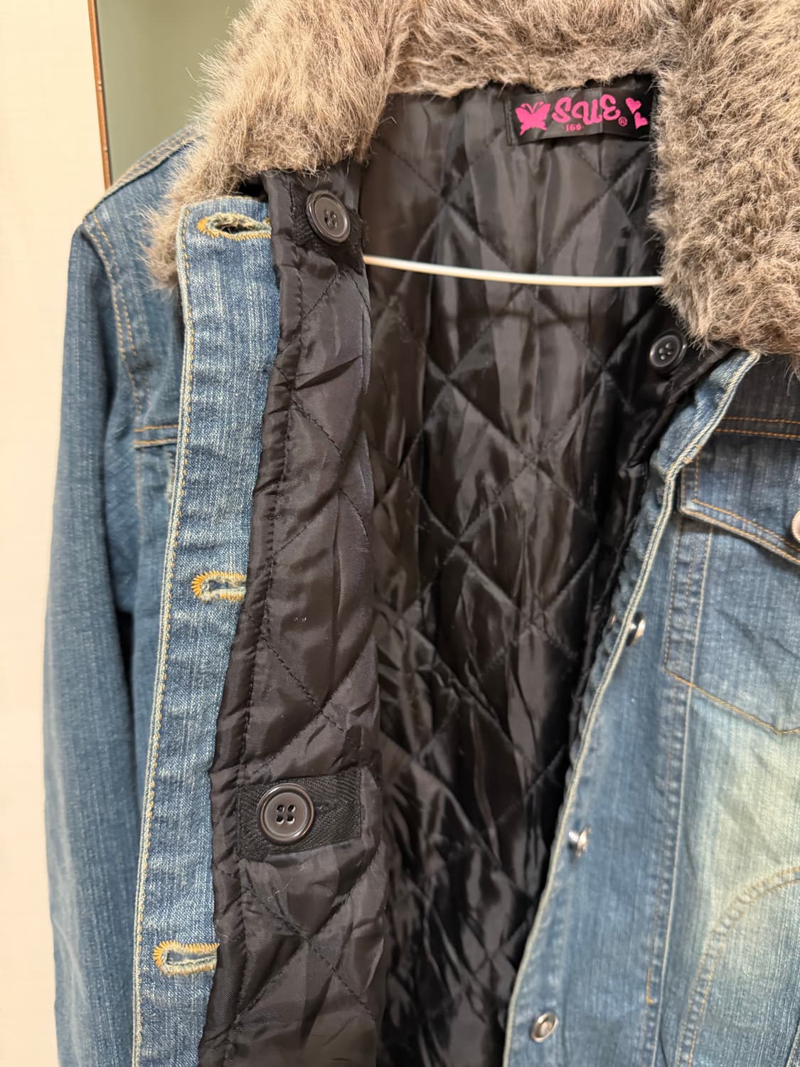 갸루st 퍼 데님 자켓 상품이미지3