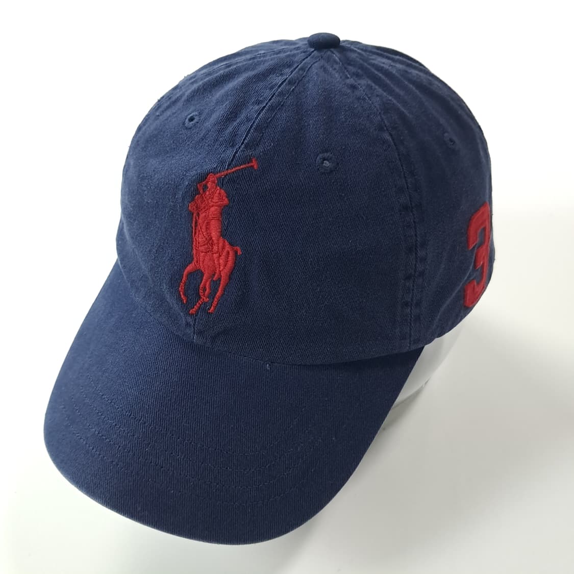 CK424 L 폴로 레드 빅포니 넘버3 다크네이비 볼캡 모자 상품이미지2