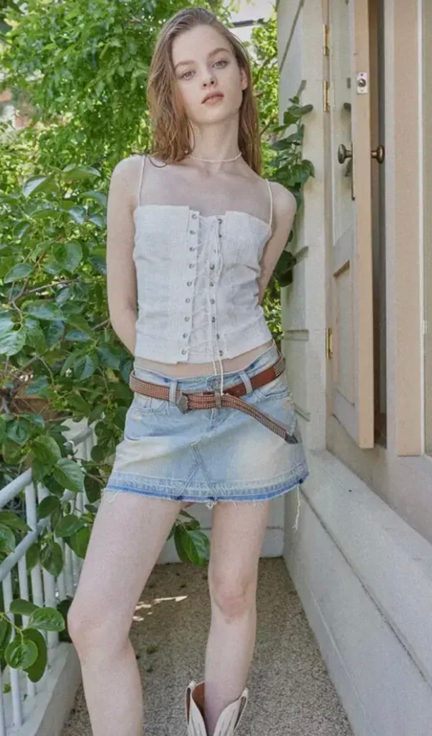 보헤미안서울 데님스커트 s 상품이미지1