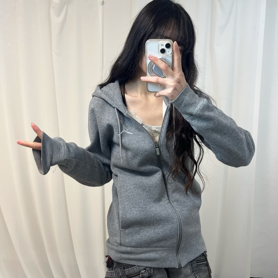 Jordan Grey Zip Hoodie 상품이미지2