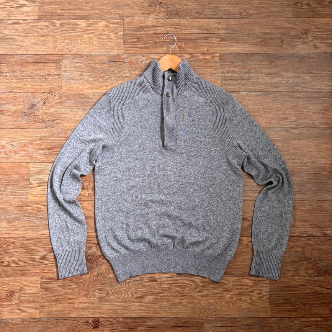 바나나 리퍼블릭 M 쿼터 집업 니트 그레이 입체적인 패턴  상품이미지8