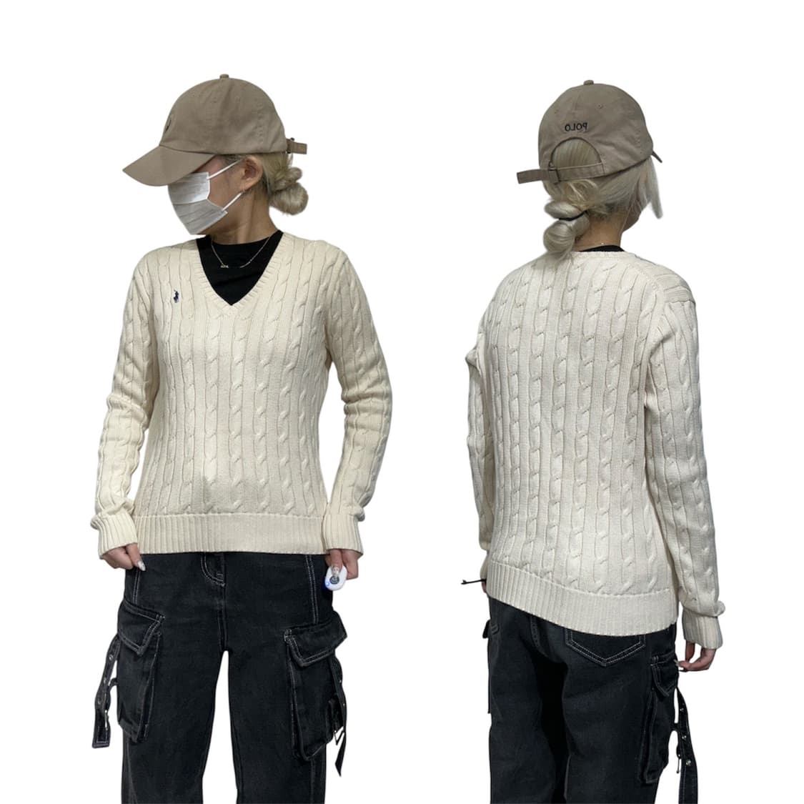 폴로 신형 아이보리 꽈배기 니트 M 상품이미지1