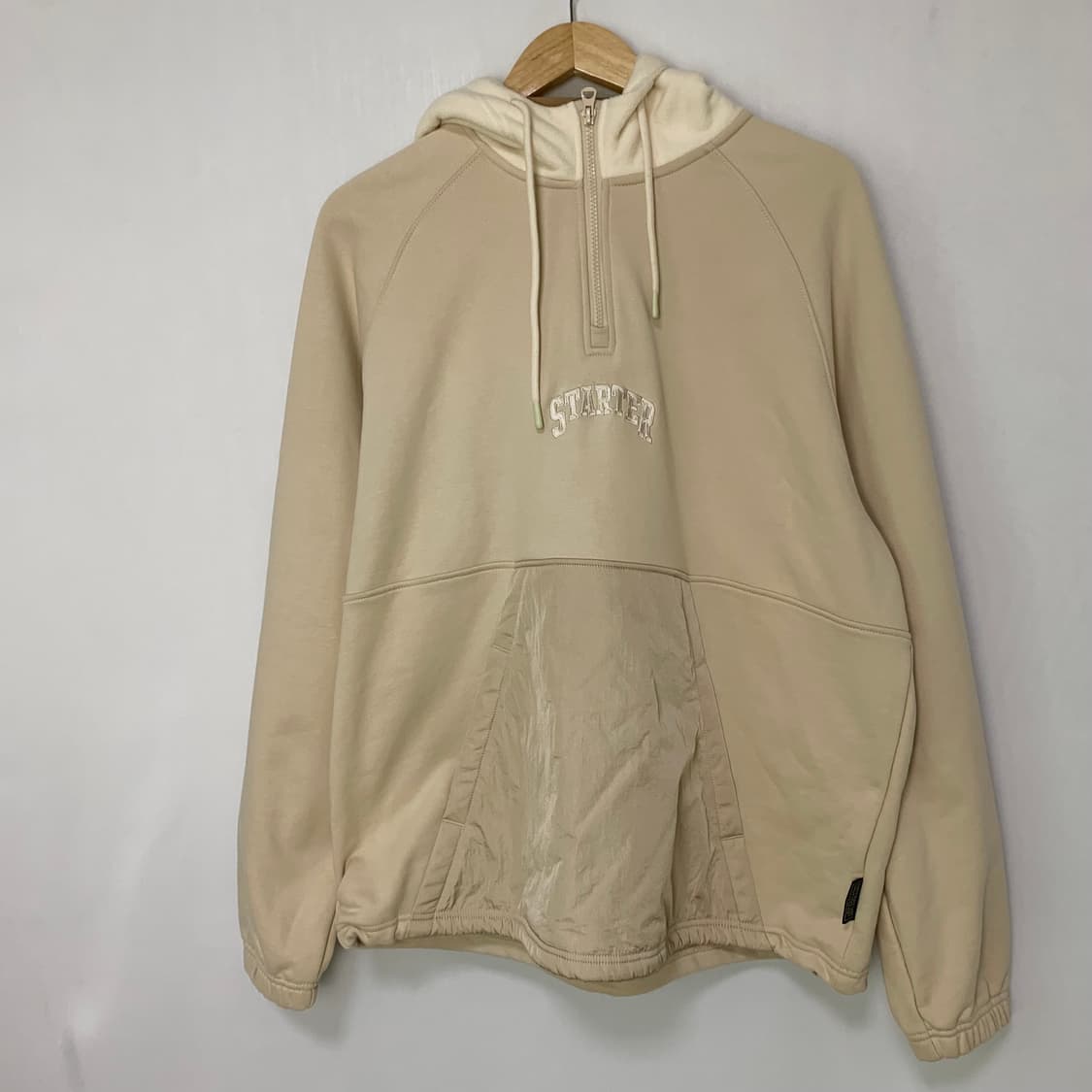 스타터 하프집업 후드티 베이지 아이보리 L 반집업 남녀공용 상품이미지3