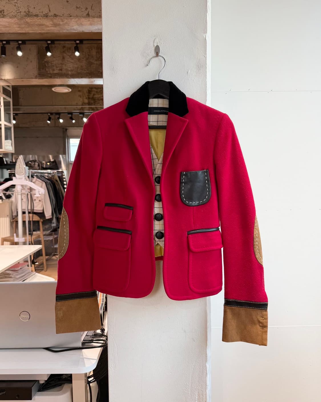 디스퀘어드2 컬렉션 레드 레이어 울 블레이저 자켓  상품이미지2