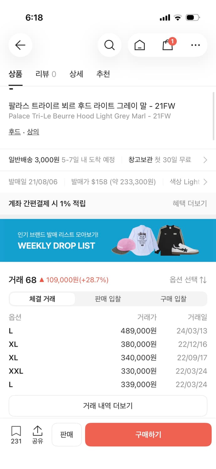 팔라스 트라이르 뵈르 후드 라이트 그레이 말 - 21FW xl판매합니다 상품이미지5