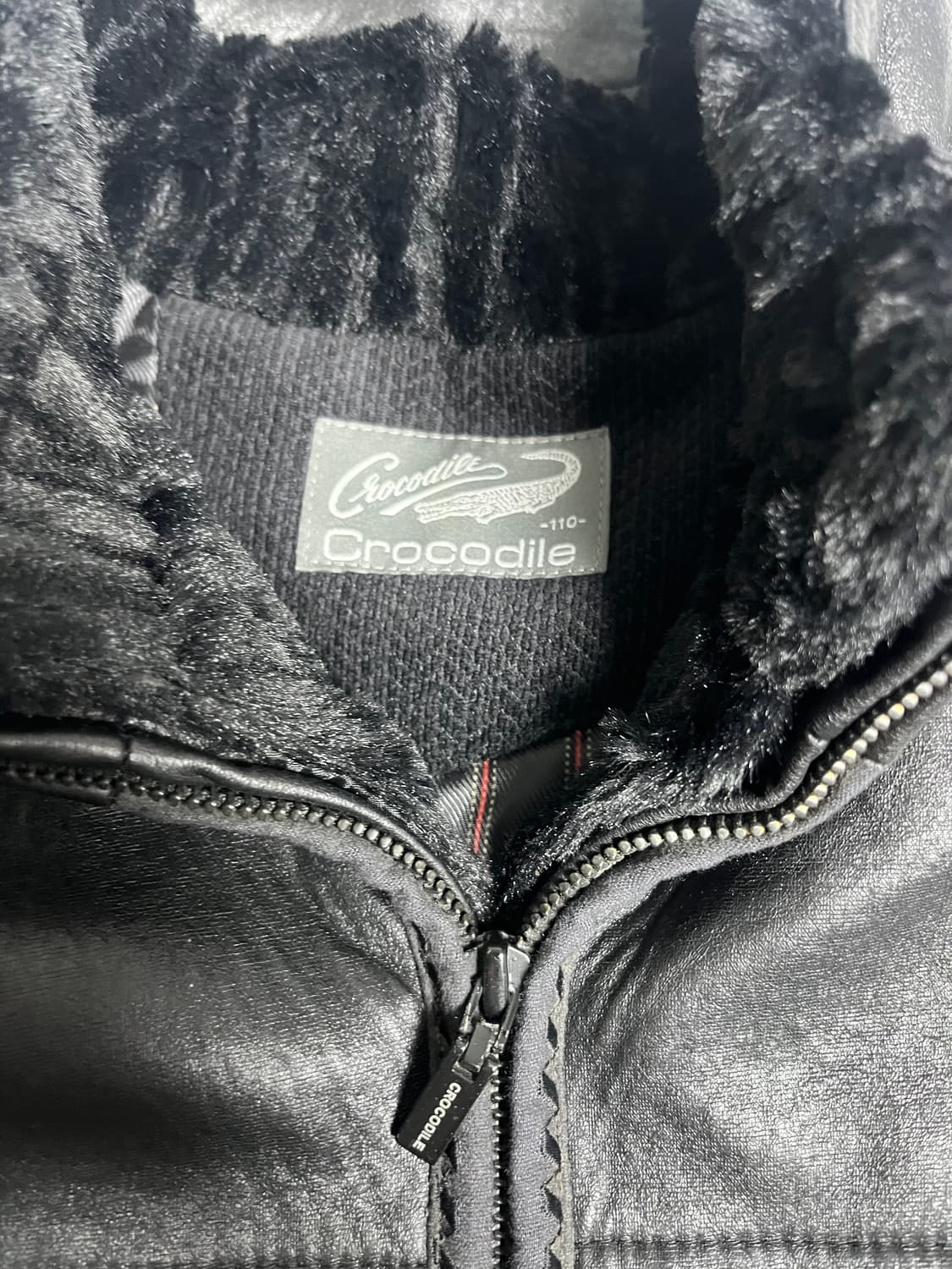 크로커다일 00s 레더 패치 집업 자켓 110 상품이미지3