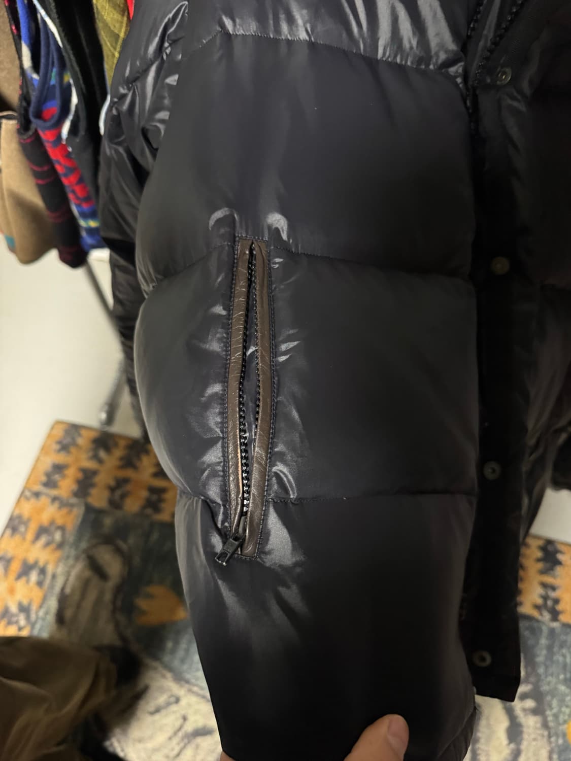 Schott 나일론 빈티지 다운 레더 패딩 자켓 상품이미지6