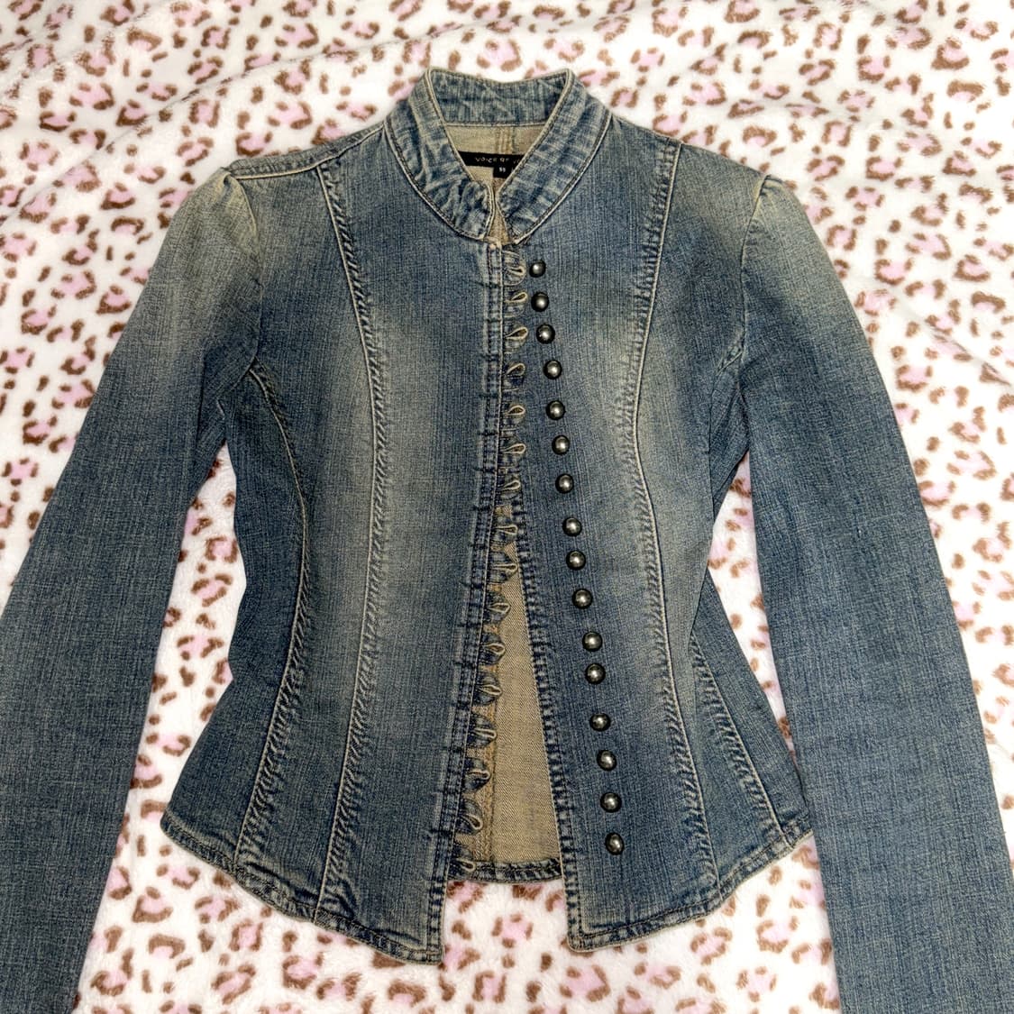 VINTAGE ★・・・・・・★ 데님 콩단추 자켓 갸루 y2k 오네 히메 상품이미지3