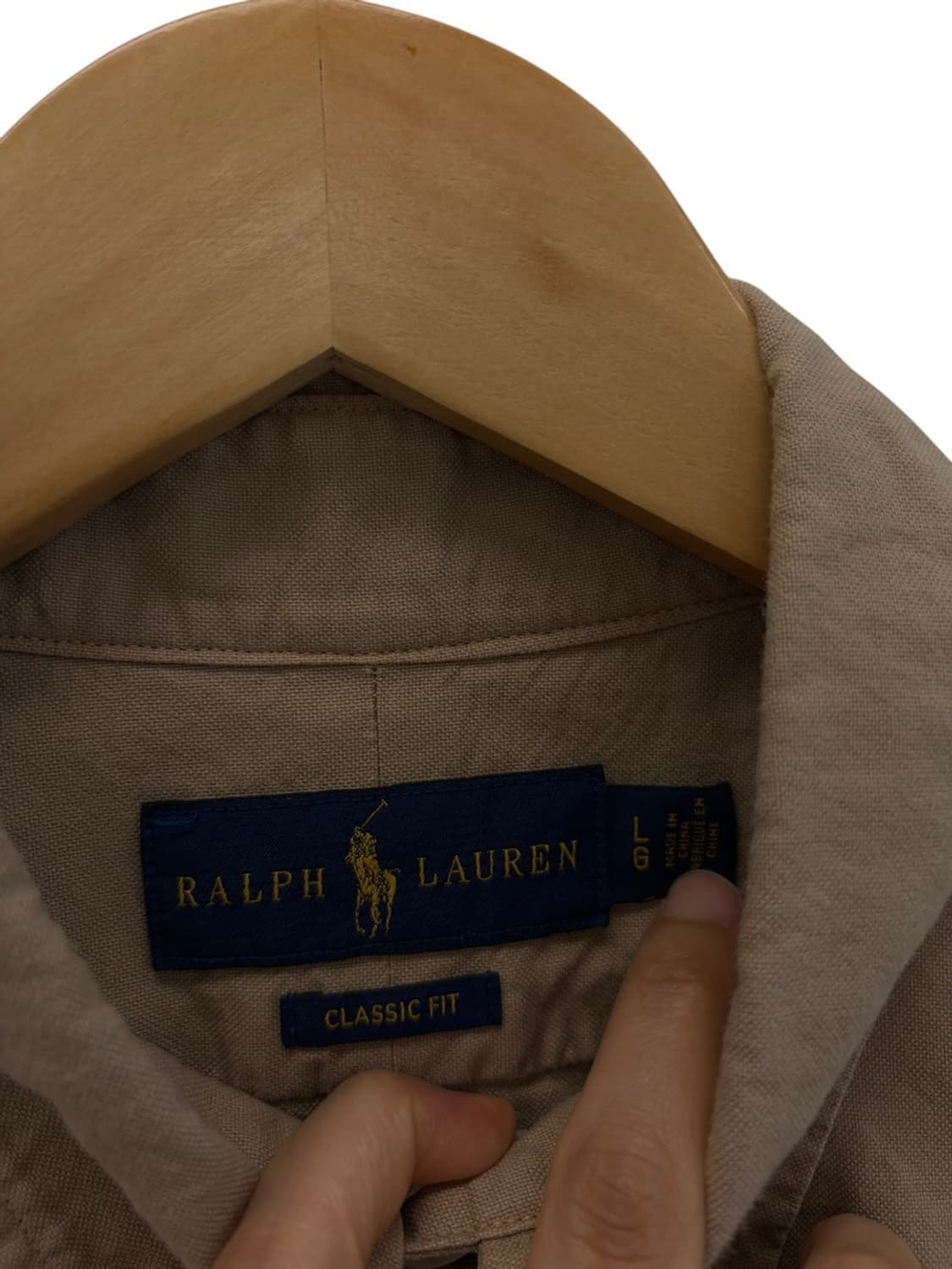 폴로 클래식핏 옥스포드 셔츠 베이지 (L) 상품이미지9