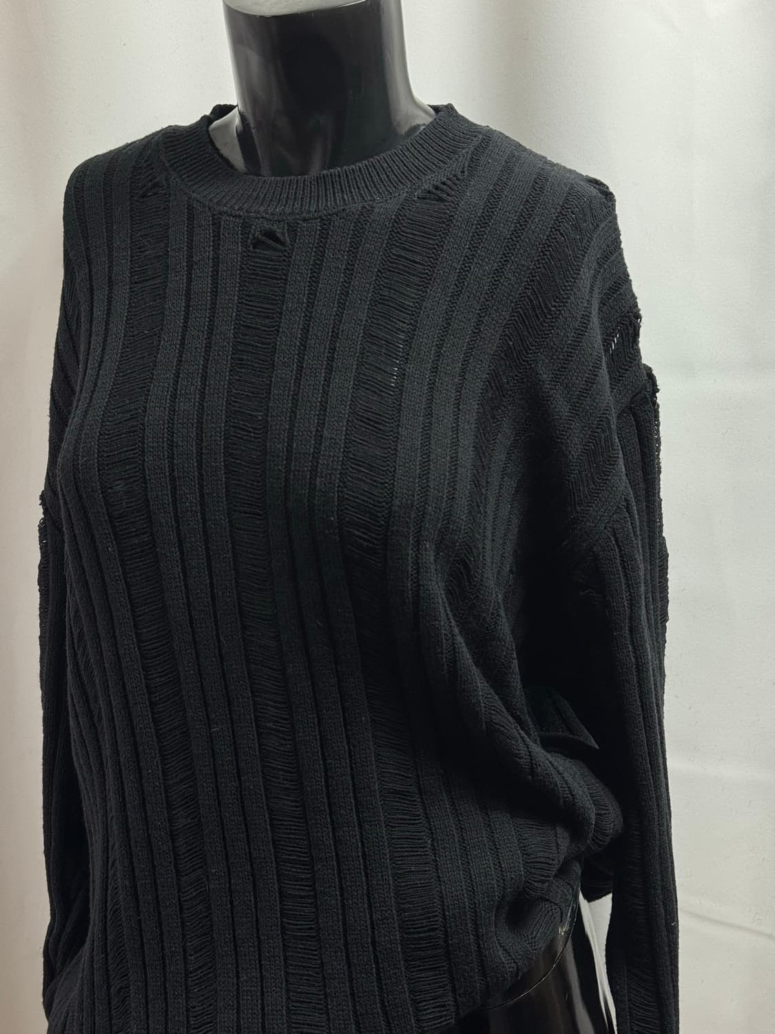 빈티지 데미지 블랙 니트 상품이미지2