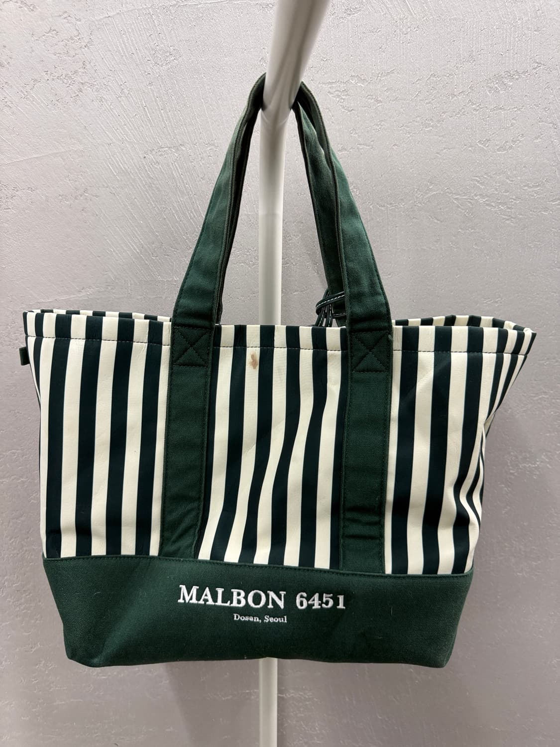 말본 골프 스트라이프 토트백 그린 상품이미지3
