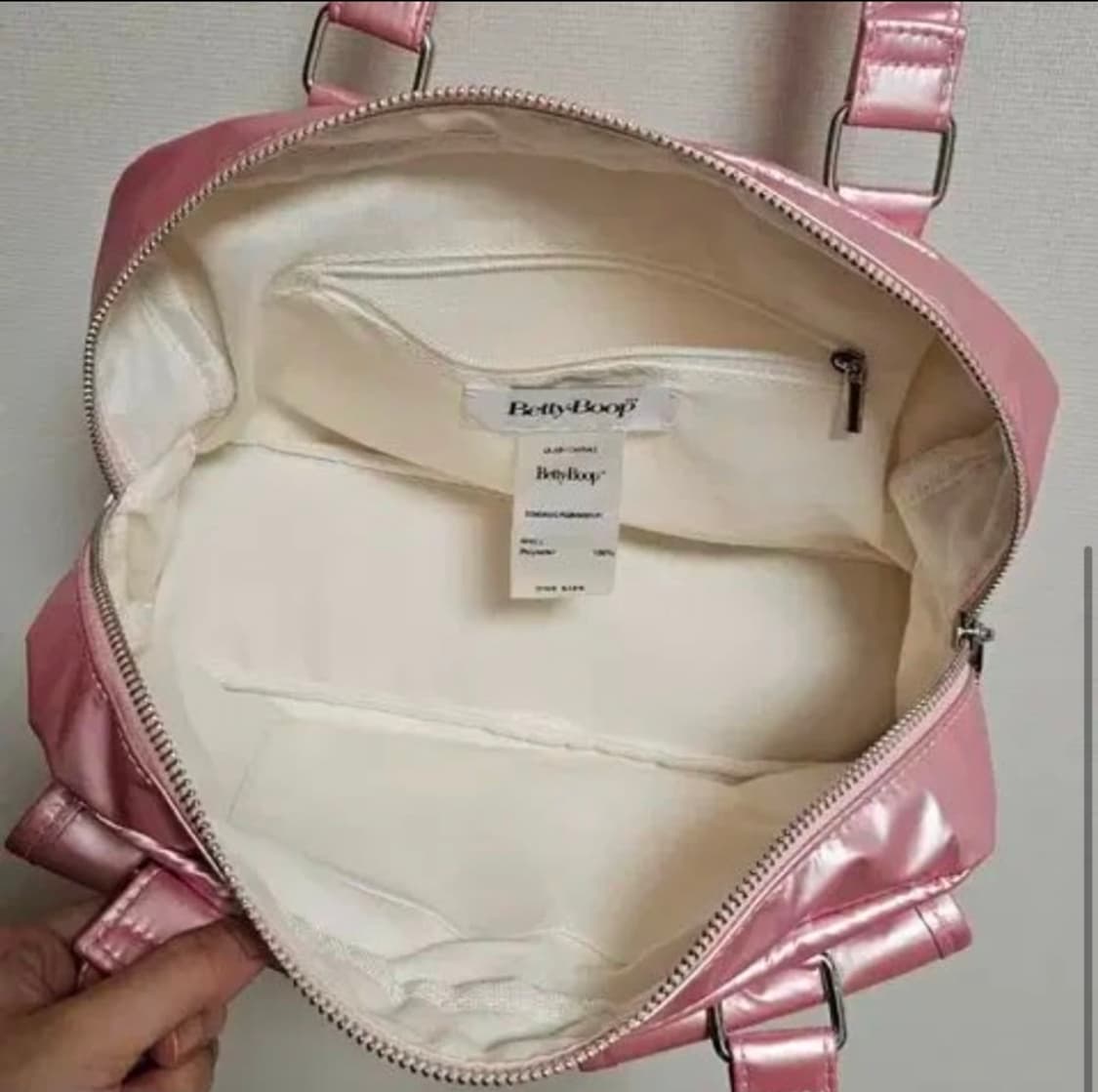 베티붑 글로시 투 포켓 숄더백 핑크 상품이미지3